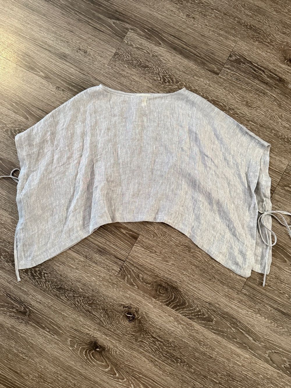Eileen Fisher Organic Linen Gauze Cropped Poncho